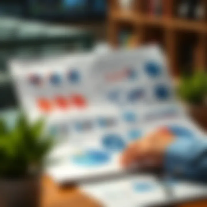 A detailed market research report showing charts and graphs illustrating consumer behavior trends