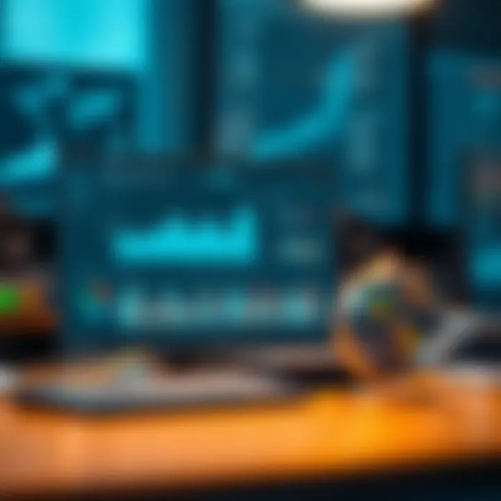 Illustration of tools and methods for market research including digital analytics and competitor monitoring