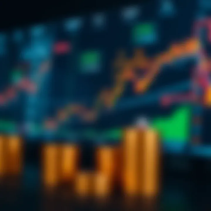 Graphical representation of different market sectors with promising growth potential for day trading