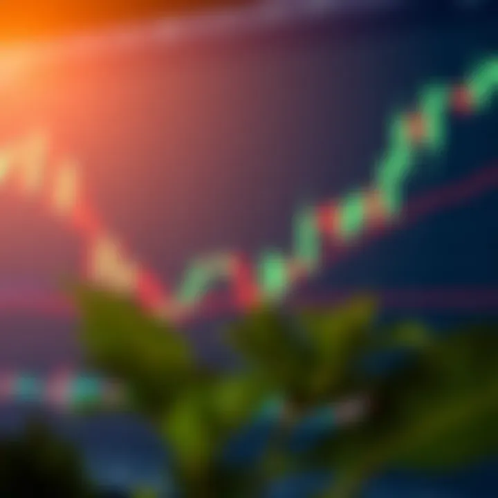 Graph highlighting reversal and continuation candlestick signals on a financial market chart