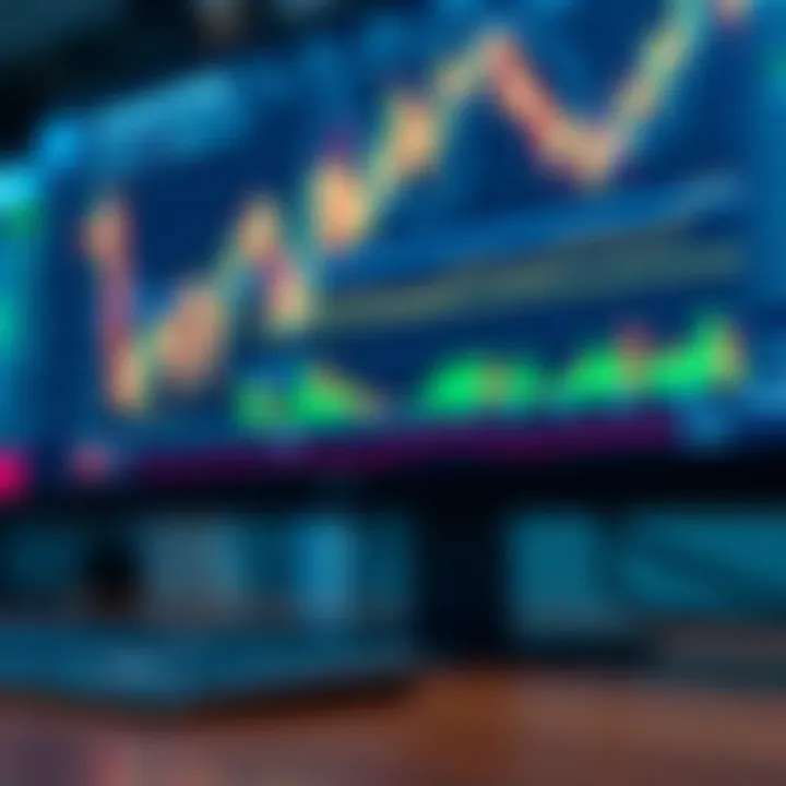 Automated binary options trading system showing digital graphs and algorithm analysis on screen