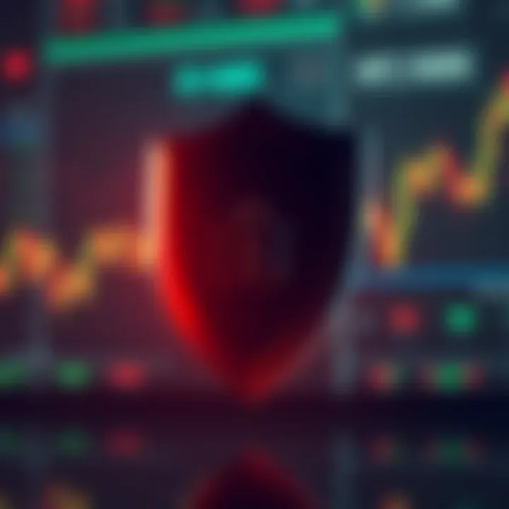 Secure financial investment strategies for binary options with shield and digital graph