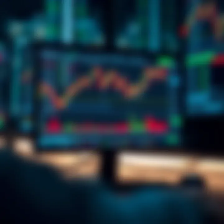 Illustration of a computer screen displaying simulated investment operations