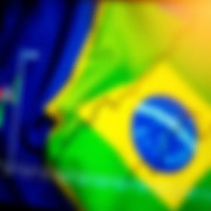Graph showing binary options market trends with Brazilian flag background