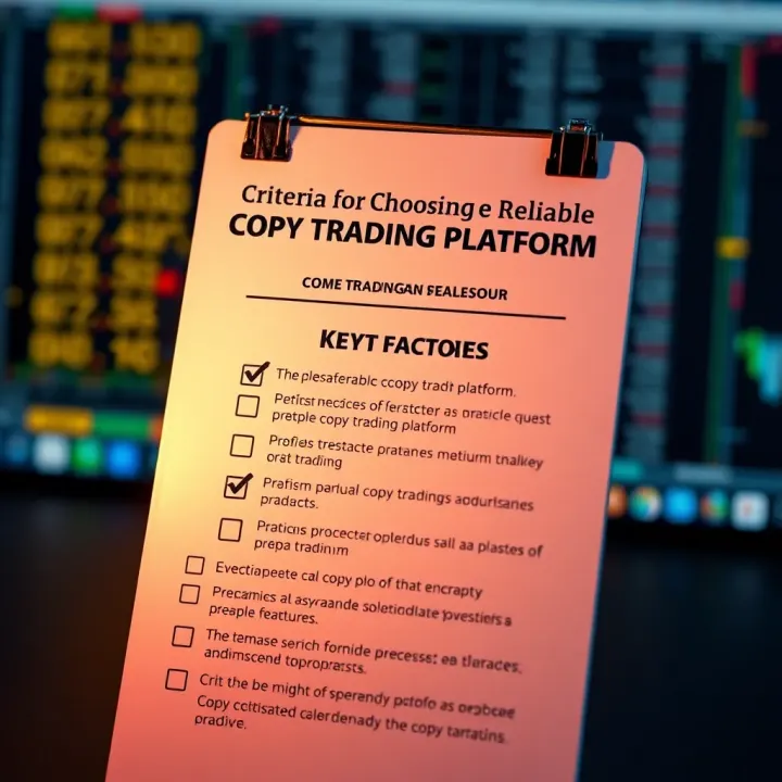 Checklist highlighting key factors for selecting an ideal copy trading platform