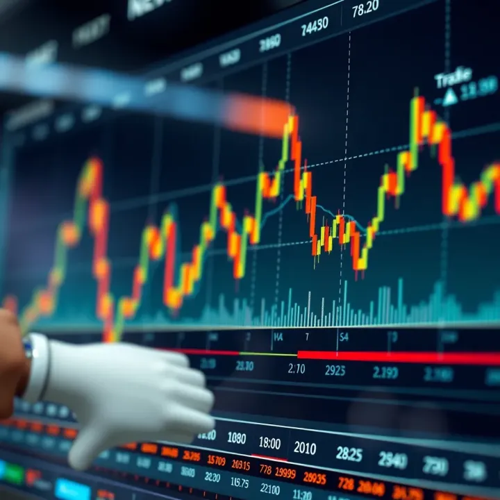 Graph showing stock price fluctuations representing volatility and liquidity in day trading