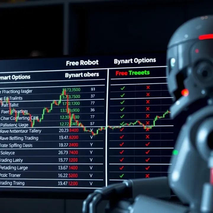 Comparison chart illustrating differences between free and paid binary options trading robots