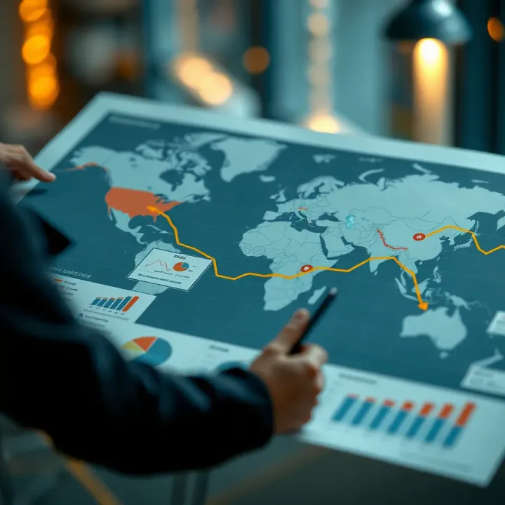 Illustration of competitive landscape analysis highlighting key competitors and market positioning