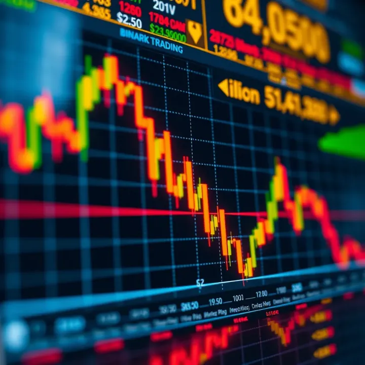 Fundamentals of Binary Options Trading Graph showing binary options trading with rising and falling trends