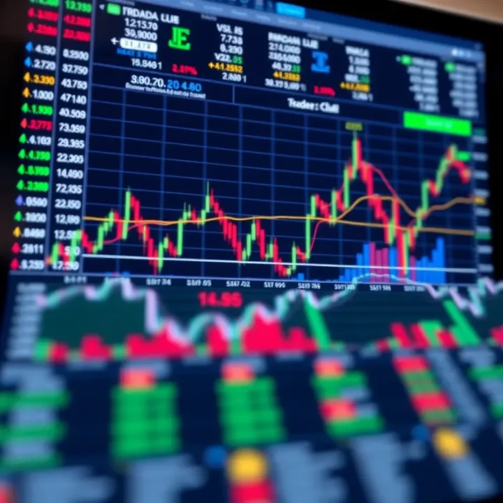 Chart displaying various binary options trading strategies and market trends