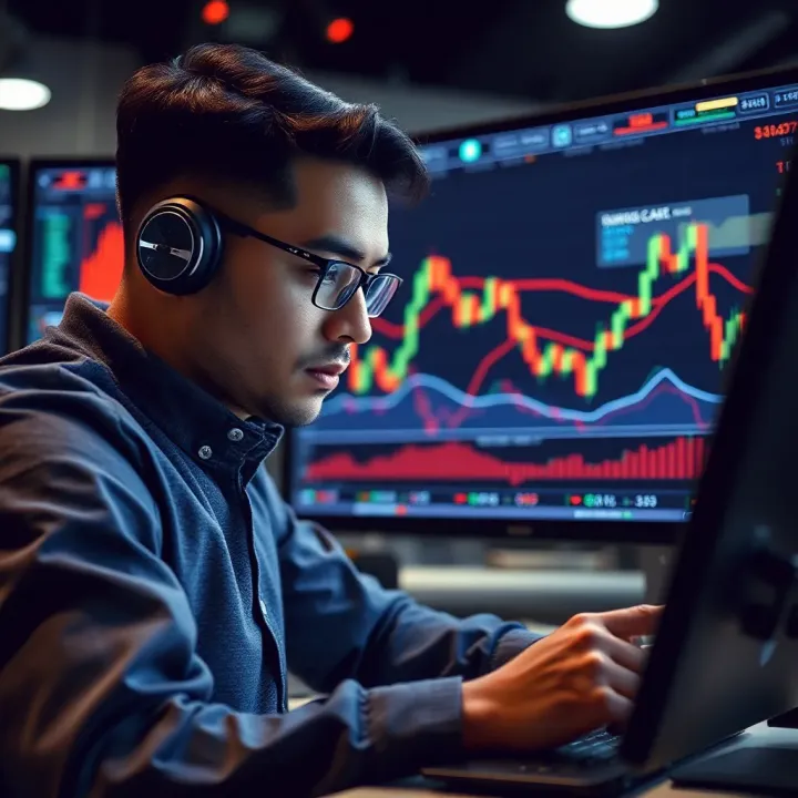Illustration of a trader analyzing financial charts with price action strategies