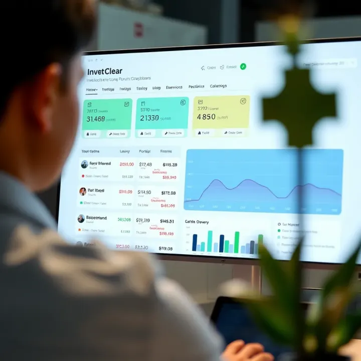 Dashboard interface of Clear demo account showing investment options and portfolio overview