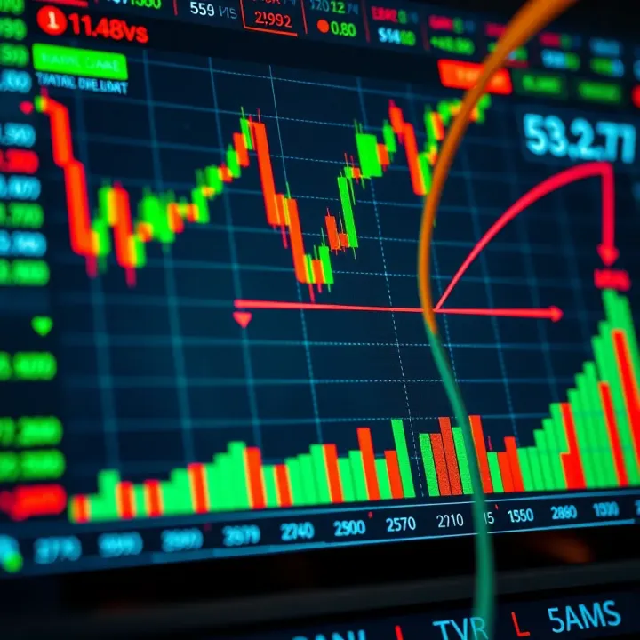 Graphical representation of financial gains and losses in a demo account environment