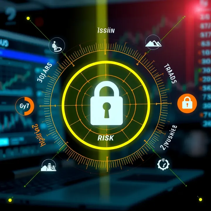 Risk Management and Security in Trading Platforms Graphical representation of risk management and security measures in financial trading platforms