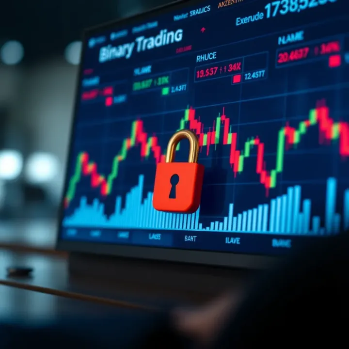 Effective Risk Management Strategies in Binary Options Trading Risk management strategy for binary options with financial graphs and security symbols