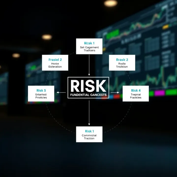 Diagram showing key concepts and types of risks in risk management