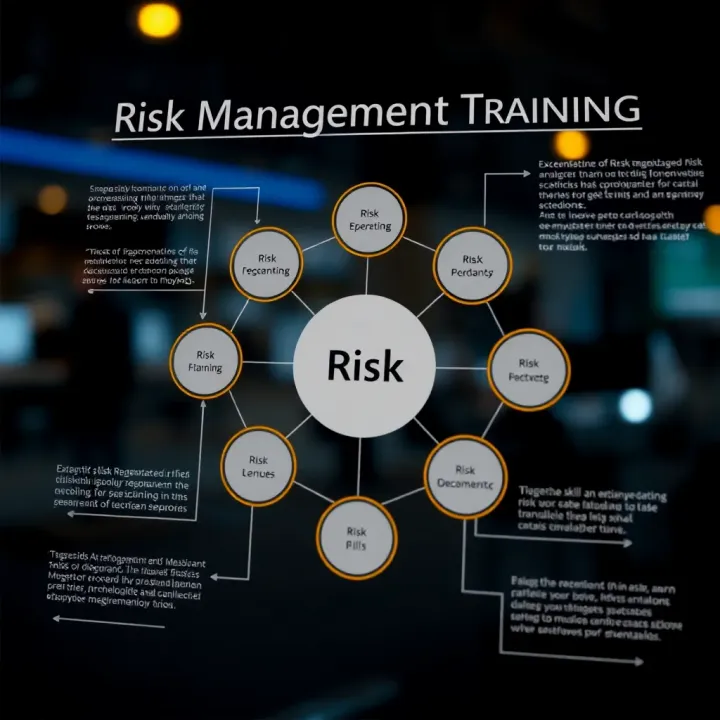 Diagram depicting essential skills and methodologies used in risk management training for professionals