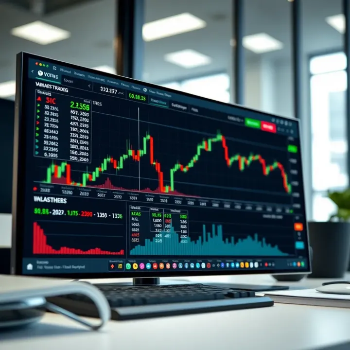 Dashboard displaying multiple stock market indices with risk management indicators and trading tools