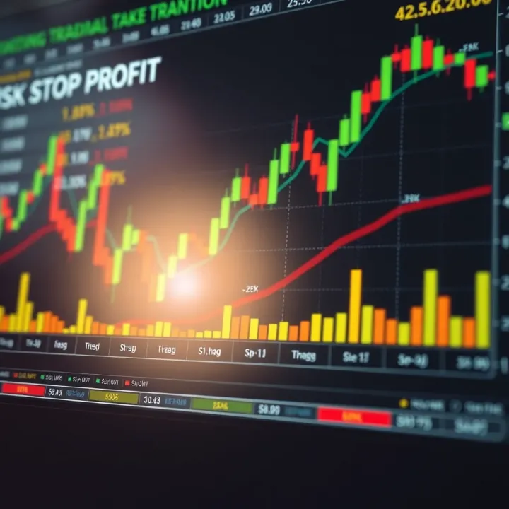 Chart illustrating risk management with stop loss and take profit levels in trading