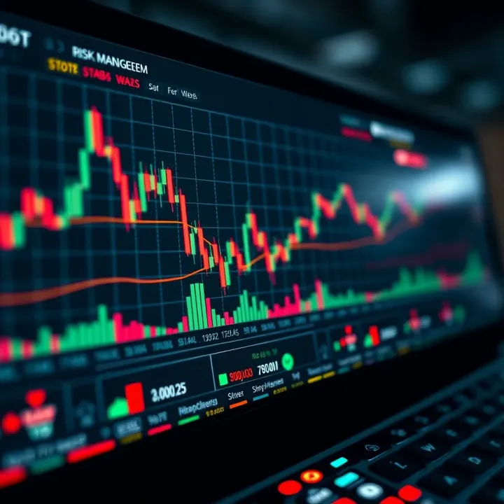 Effective Risk Management in Day Trading Risk management tools and techniques visualized with financial graphs and stop-loss indicators