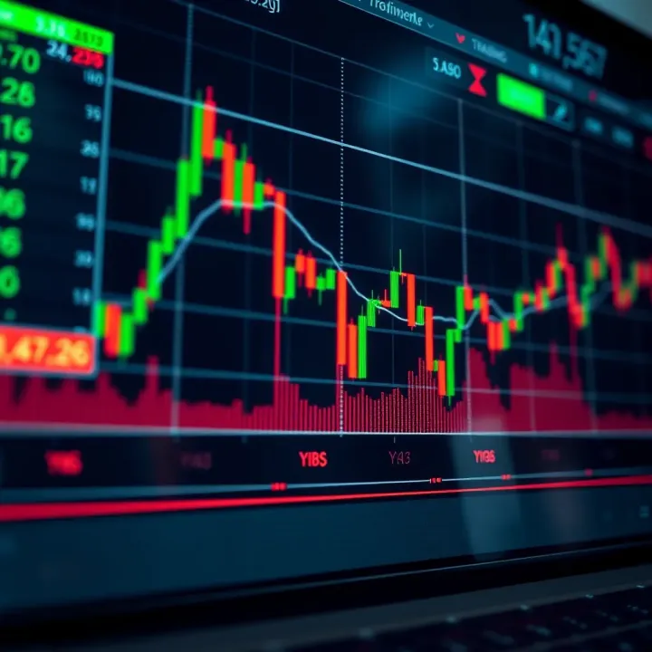Graph showing stock price fluctuations during a single trading day