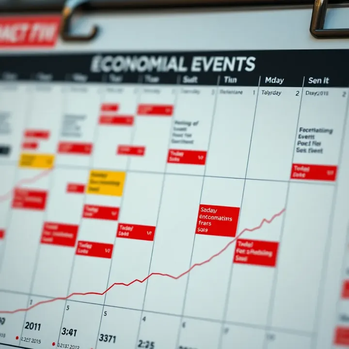 Calendar highlighting key economic events and market indicators