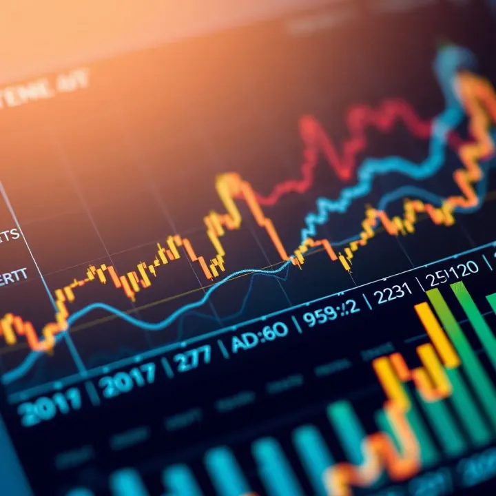 Market Trends and Investment Analysis Using Economic Calendar Graph and charts overlayed with economic calendar dates representing market trends and investment decisions