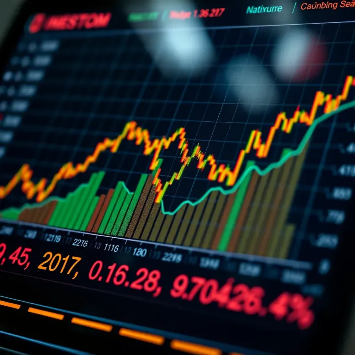 Graphs and charts showing trends of major economic indicators