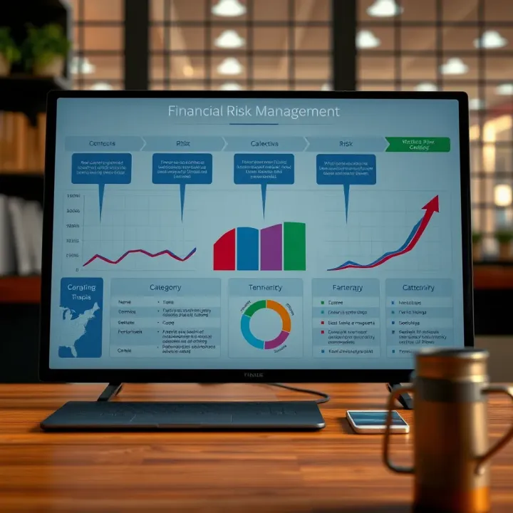 Financial risk management strategy chart illustrating key concepts and risk categories