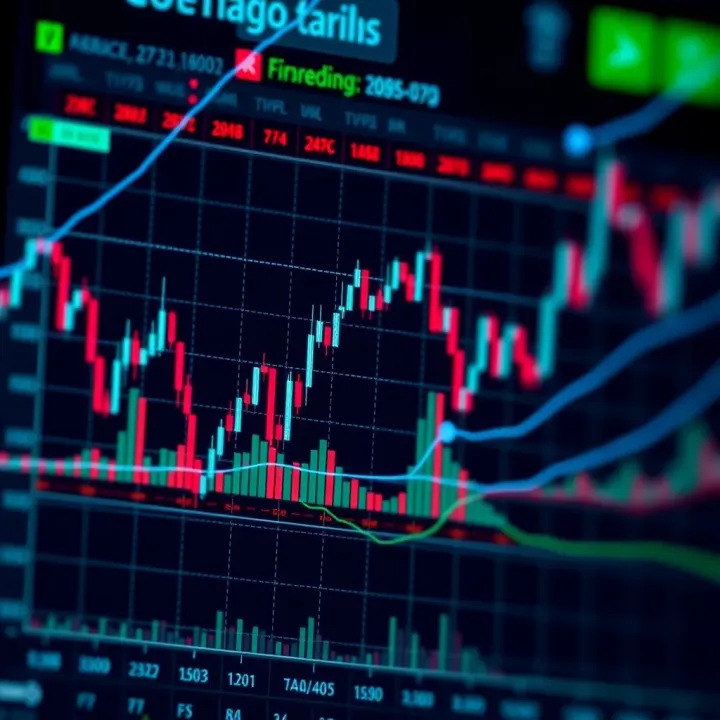 Graph showing currency pairs fluctuations in the Forex market