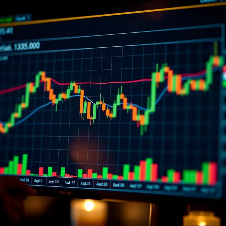 Graph illustrating the interpretation and application of candlestick patterns for market decisions