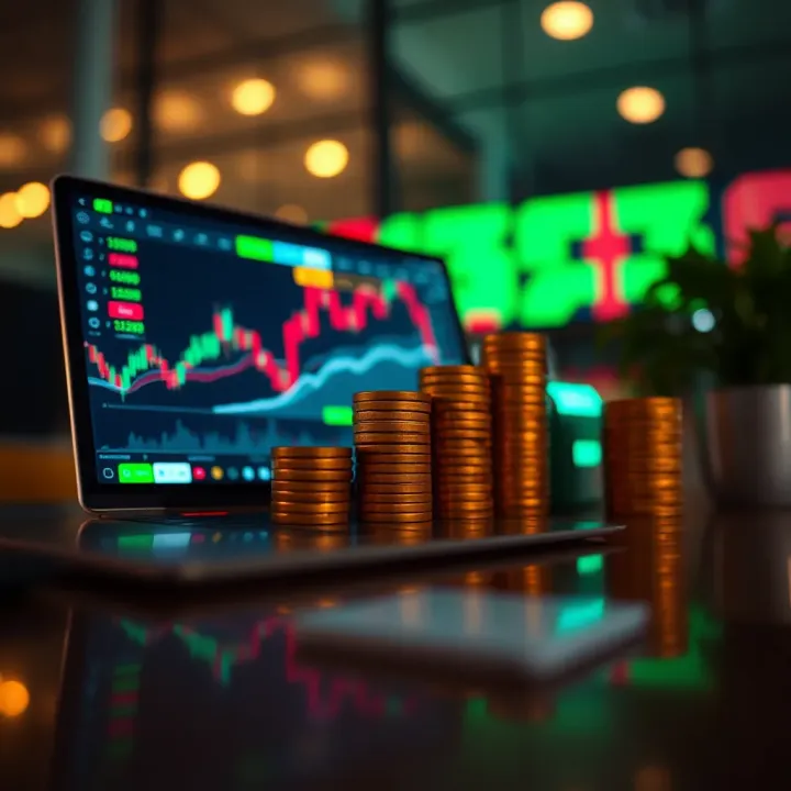 Illustration of investment growth through copying expert trading strategies on a digital platform