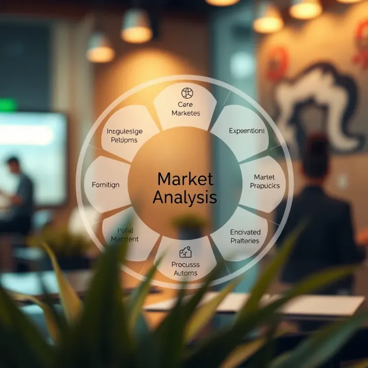 Diagram illustrating core components of market analysis based on Kotler's marketing principles