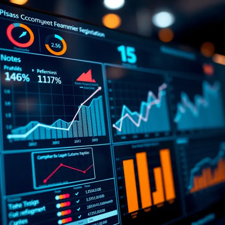 Market analysis chart showing data trends and customer segments