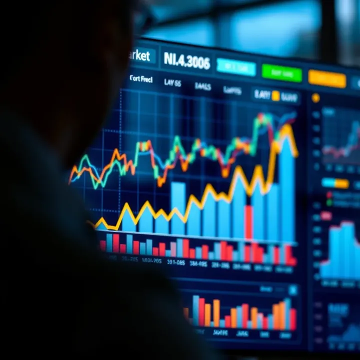 Graph showing competitive market analysis with various business metrics and trends