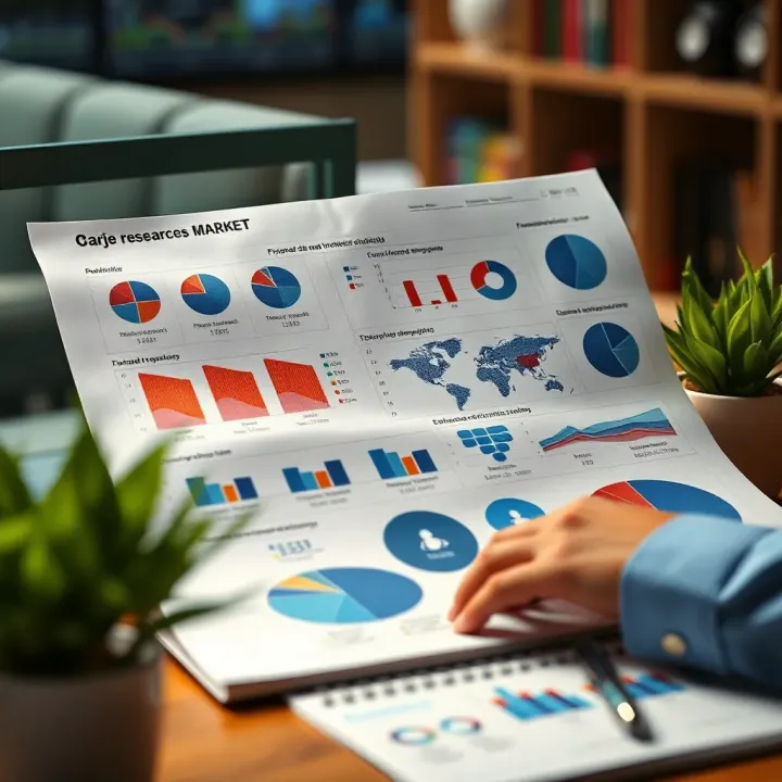 A detailed market research report showing charts and graphs illustrating consumer behavior trends