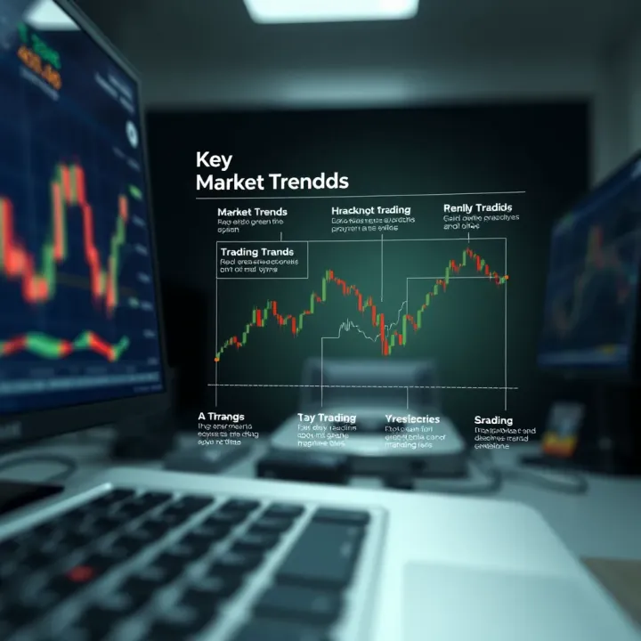 Diagram illustrating key characteristics of market trends and common trading mistakes to avoid
