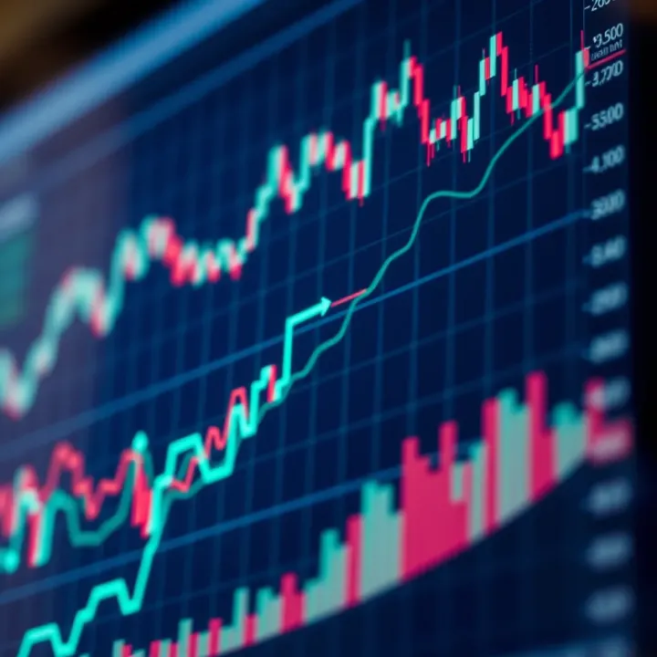 Graph showing market trends influenced by economic reports and forecasts