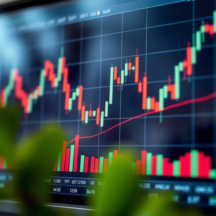 Candlestick chart showing various price movements and patterns used in price action analysis