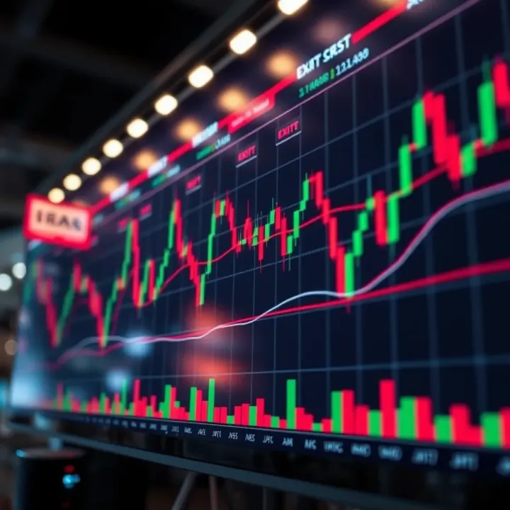 Chart showing market trend with price action signals highlighting entry and exit points