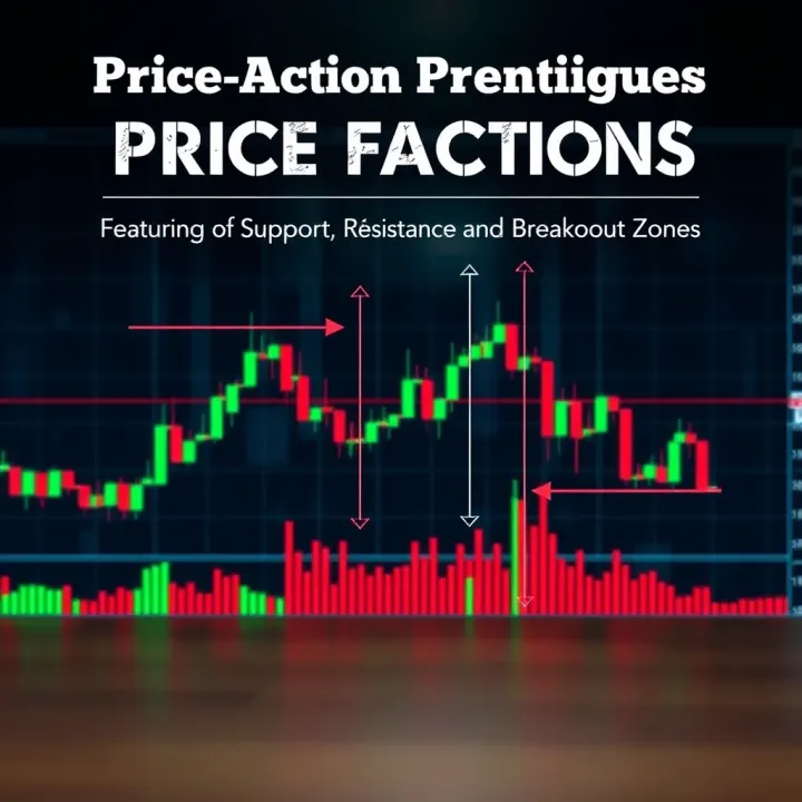 Graphical representation of common price action techniques including support, resistance, and breakout zones