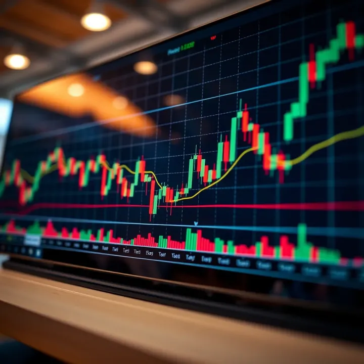 Chart showing price movement patterns and candlestick formations for trading analysis