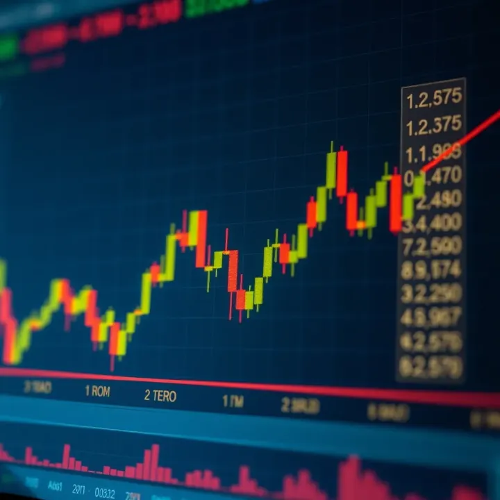 Graph showing probabilistic analysis applied to binary options trading with data points and trend lines