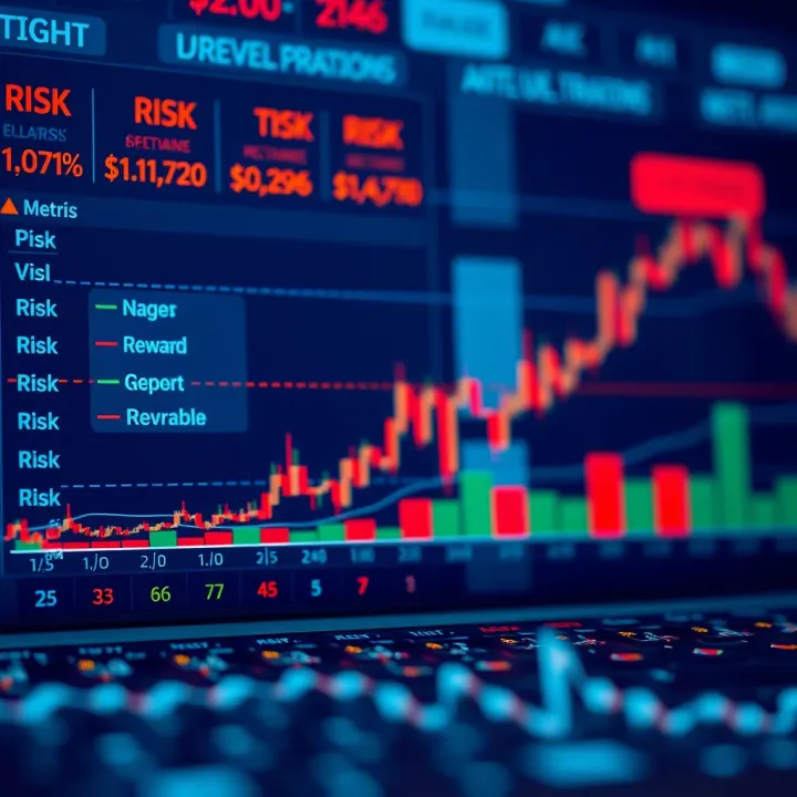 Graph illustrating probabilistic analysis in binary options trading with risk and reward metrics