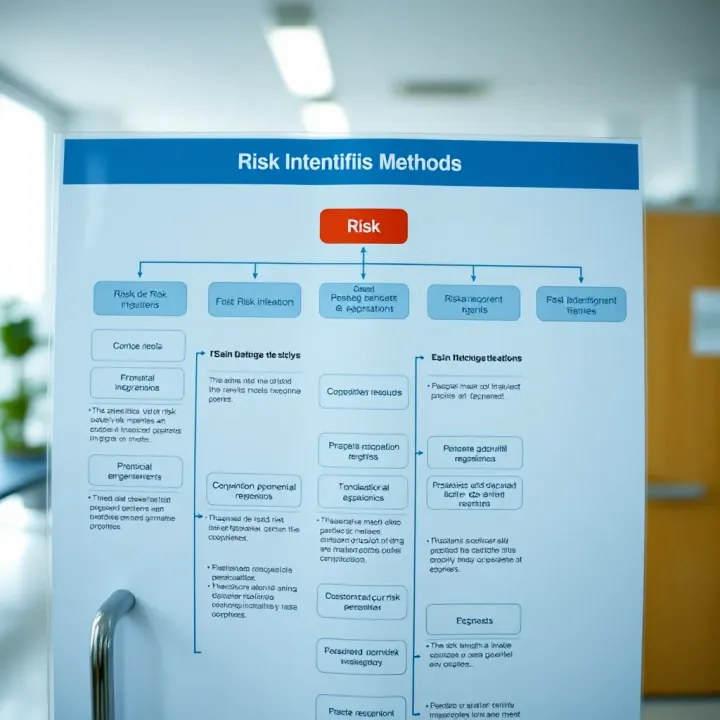 Flowchart showing methods for risk identification and analysis in medical institutions