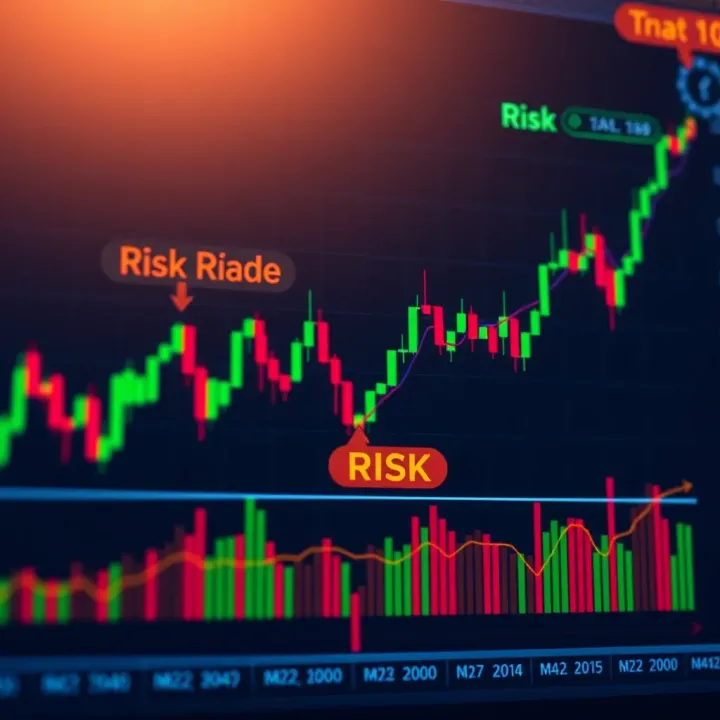Graph displaying risk management strategies in day trading with highlighted key points