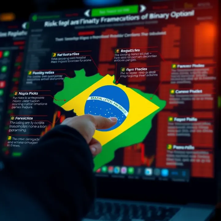 Diagram showing key risks and regulatory aspects in Brazilian binary options market