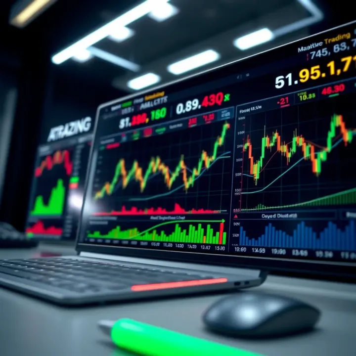 Interactive dashboard displaying real-time market charts and technical indicators used in day trading