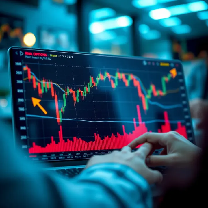 Chart illustrating risk management techniques for short-term binary options