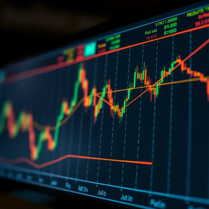 Graph showing support and resistance levels highlighted on a binary options trading chart